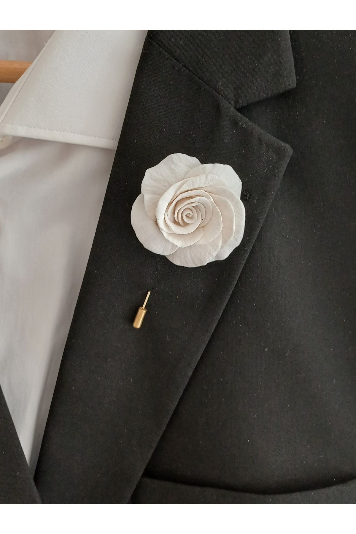 Gül Damat Yaka İğnesi, Damat Yaka Çiçeği, Düğün Aksesuarları, Yaka İğnesi