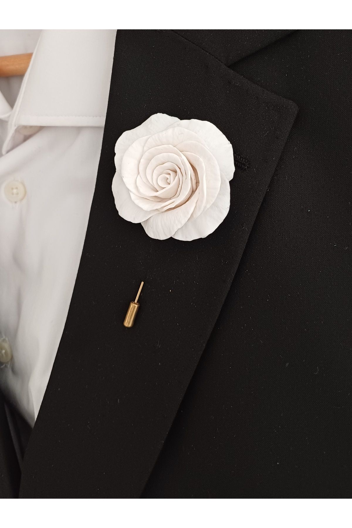Gül Damat Yaka İğnesi, Damat Yaka Çiçeği, Düğün Aksesuarları, Yaka İğnesi
