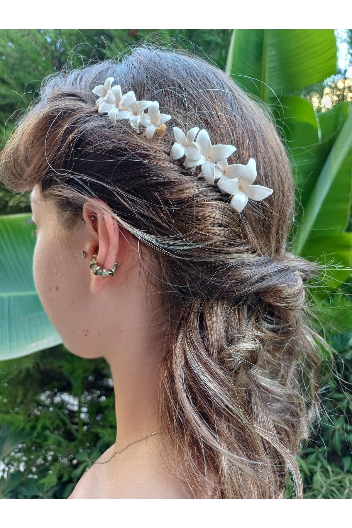 Yasemin Çiçekli Tarak Toka, Helen Gelin Saçı, Gelin Saç Aksesuarları, Nikah Saç Aksesuarları