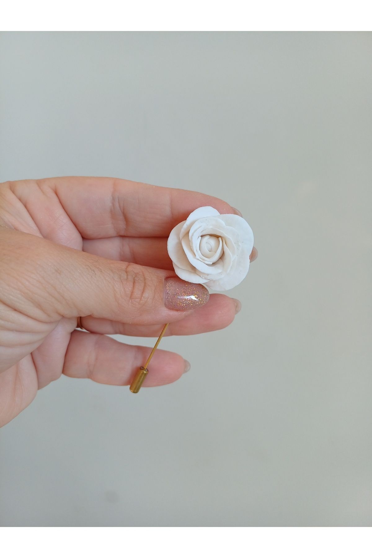Beyaz Gül Damat Sağdıç Yaka İğnesi, Damat Yaka Çiçeği, Düğün Aksesuarları, Yaka İğnesi