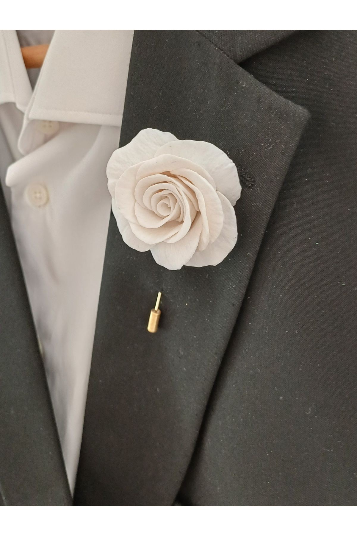 Gül Damat Yaka İğnesi, Damat Yaka Çiçeği, Düğün Aksesuarları, Yaka İğnesi