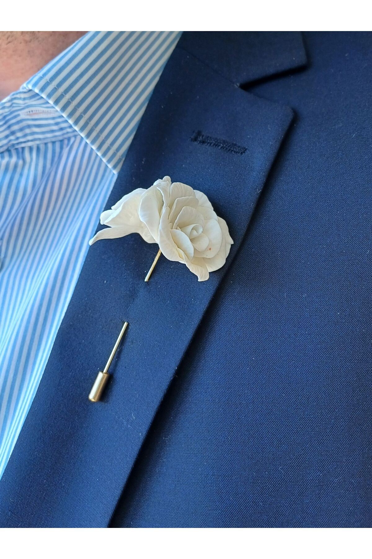 Gül Sağdıç Damat Yaka Iğnesi, Düğün Aksesuarları, Damat Yaka Iğnesi, Damat Yaka Çiçeği