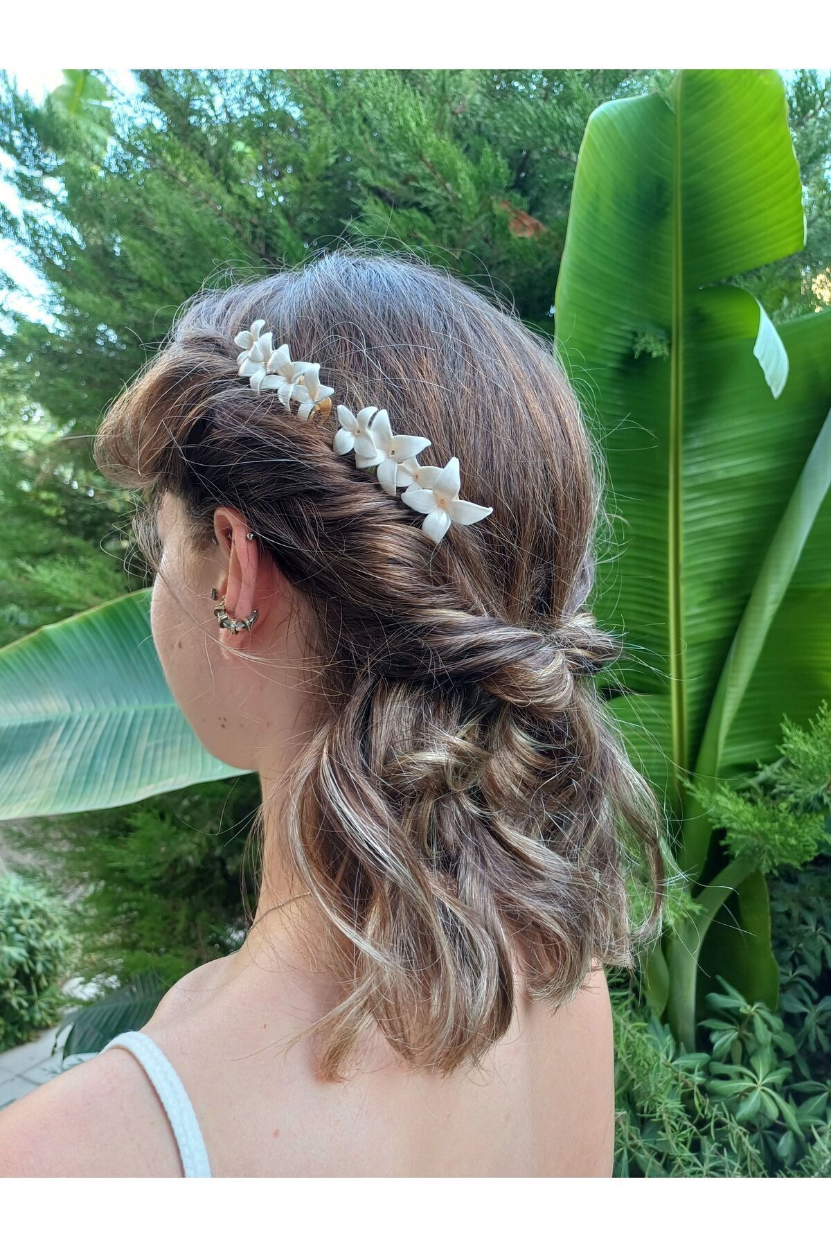 Yasemin Çiçekli Tarak Toka, Helen Gelin Saçı, Gelin Saç Aksesuarları, Nikah Saç Aksesuarları
