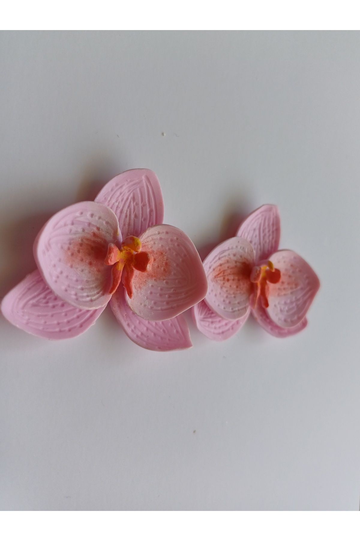 Pembe Orkide Küpe, Çiçekli Kil Küpe, Boho Çiçekli Küpe, Zarif Küpe Seti, Kil Takı, Yaz Aksesuarı
