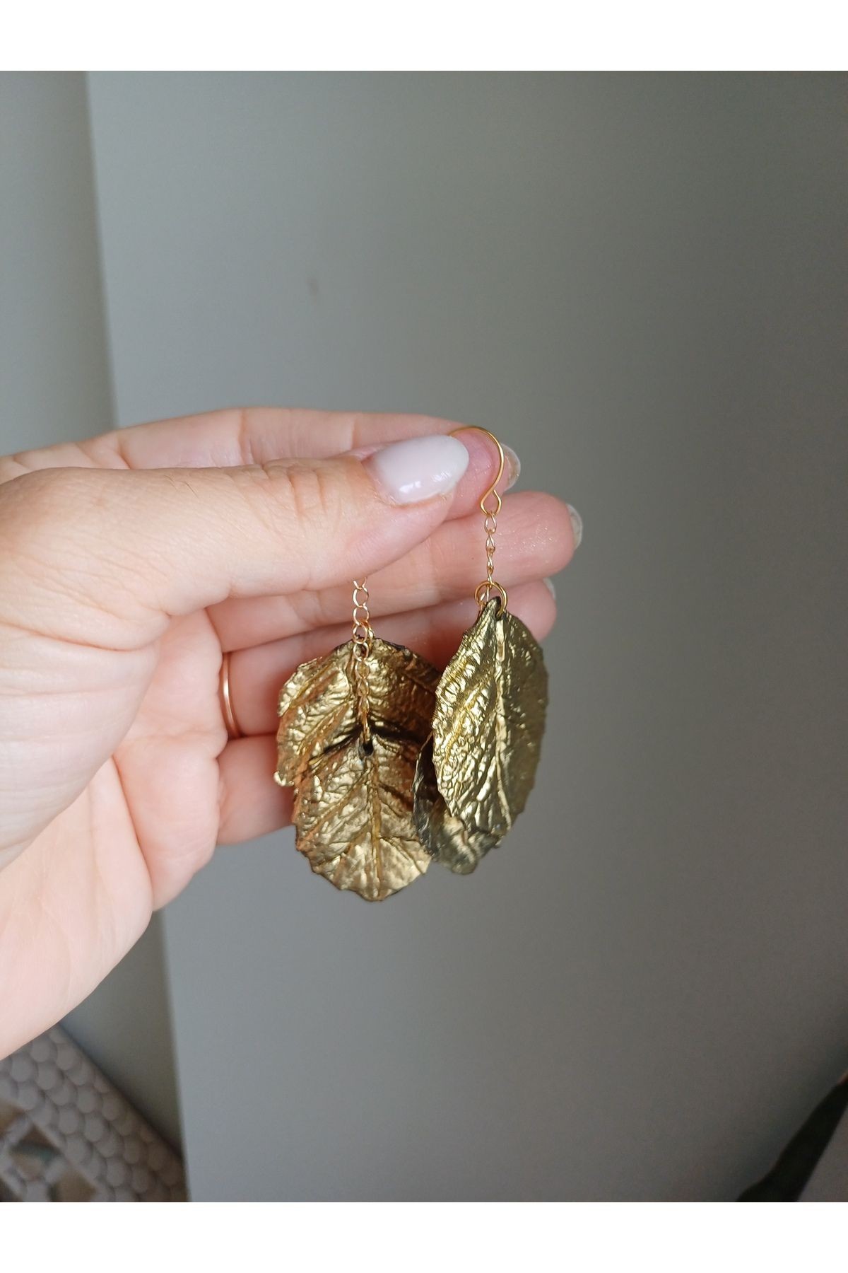 Yaprak Küpeler, El yapımı Küpe, Tasarım Küpe, Polimer Kil Küpe