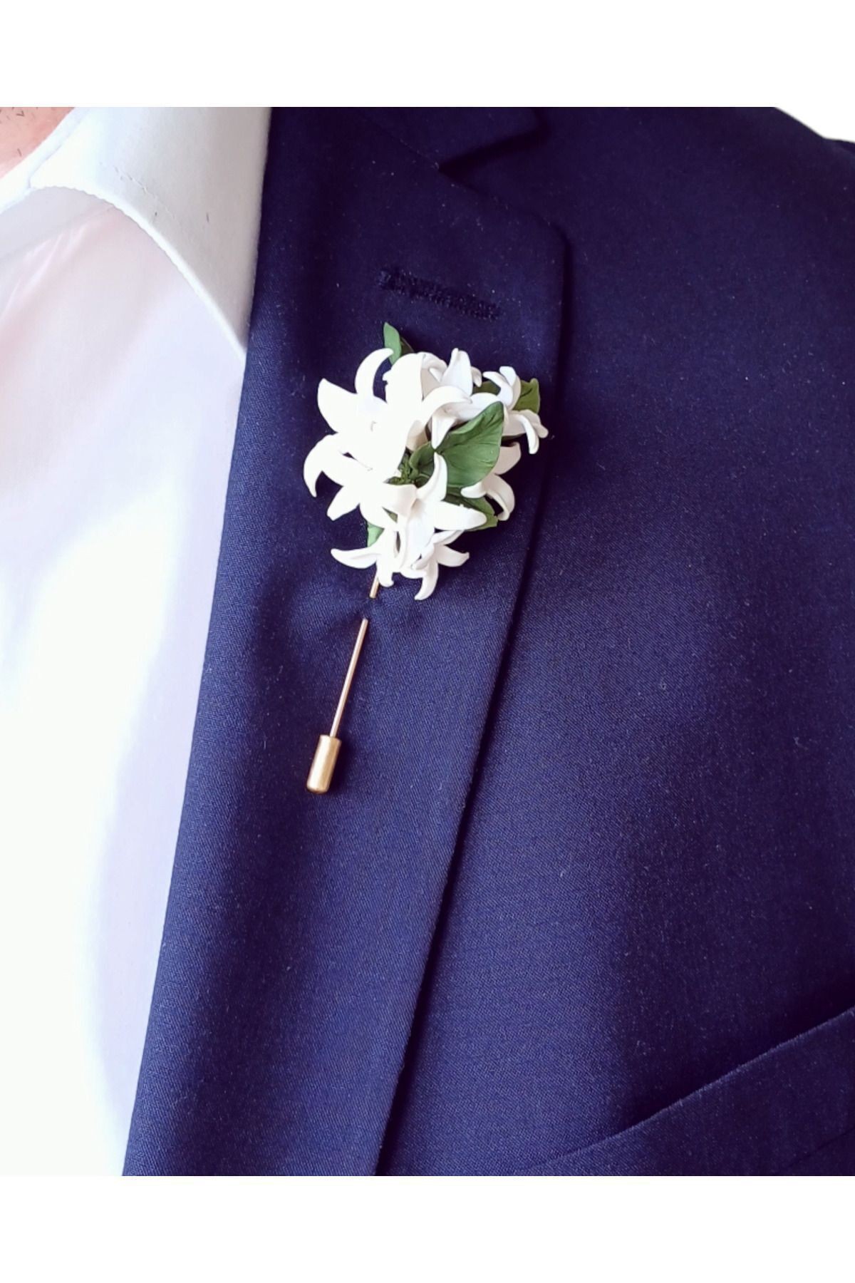 Yasemin Sağdıç Damat Yaka Iğnesi, Damat Yaka Çiçeği, Düğün Aksesuarları, Yaka Iğnesi