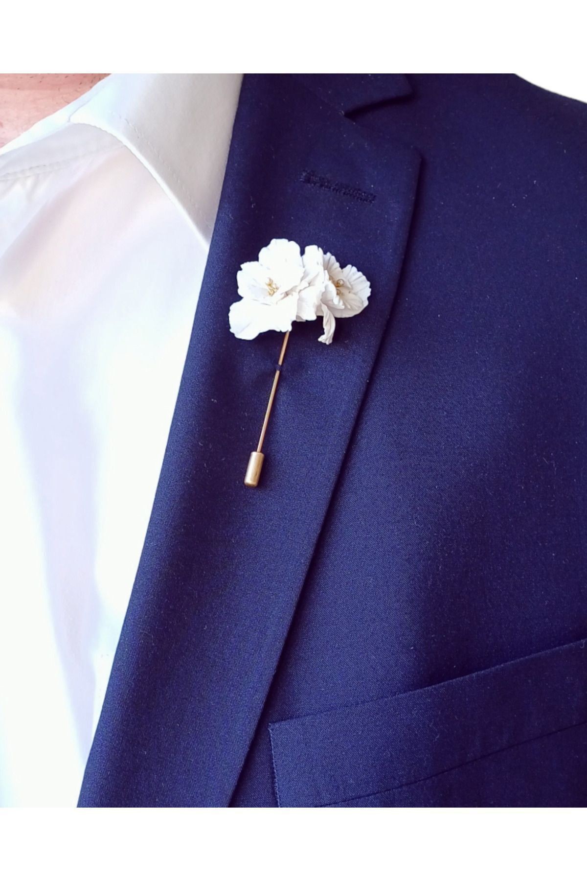 Şakayık Sağdıç Damat Yaka Iğnesi, Damat Yaka Çiçeği, Düğün Aksesuarları