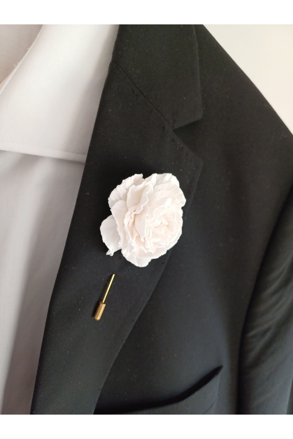 Şakayık Damat Yaka İğnesi, Damat Yaka Çiçeği, Düğün Aksesuarları, Yaka İğnesi