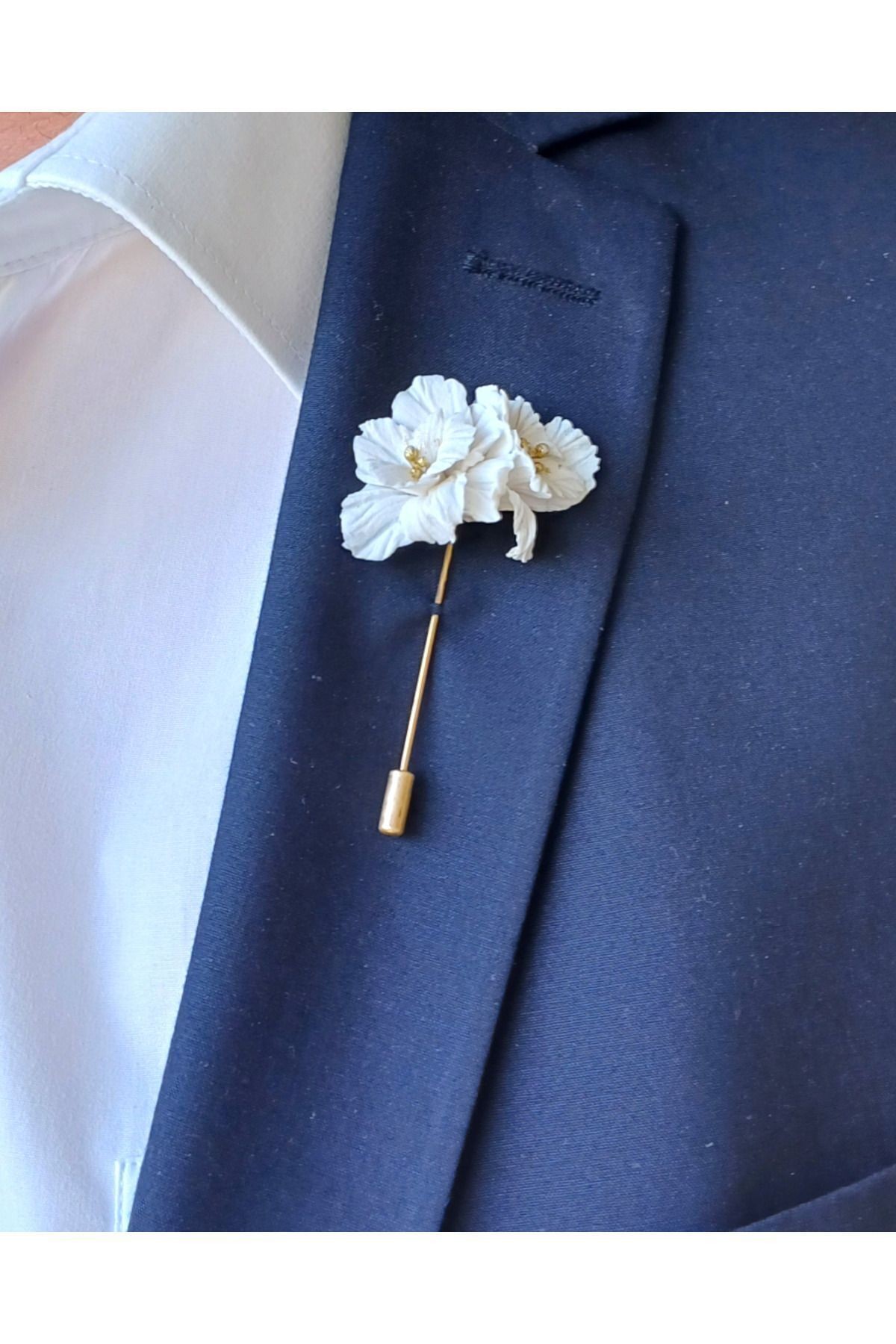 Şakayık Sağdıç Damat Yaka Iğnesi, Damat Yaka Çiçeği, Düğün Aksesuarları