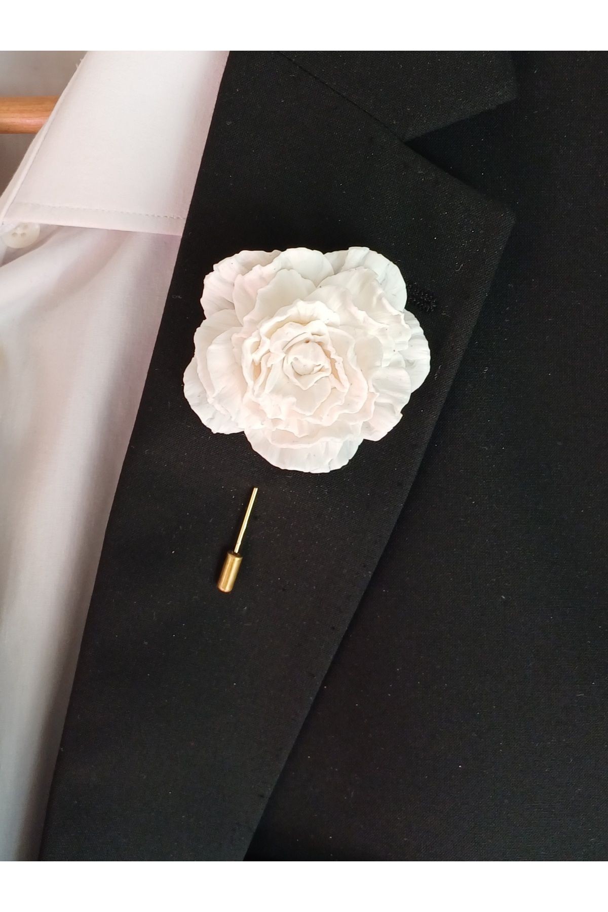 Şakayık Damat Yaka İğnesi, Damat Yaka Çiçeği, Düğün Aksesuarları, Yaka İğnesi