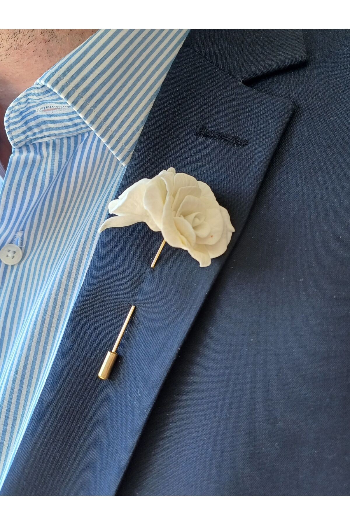 Gül Sağdıç Damat Yaka Iğnesi, Düğün Aksesuarları, Damat Yaka Iğnesi, Damat Yaka Çiçeği