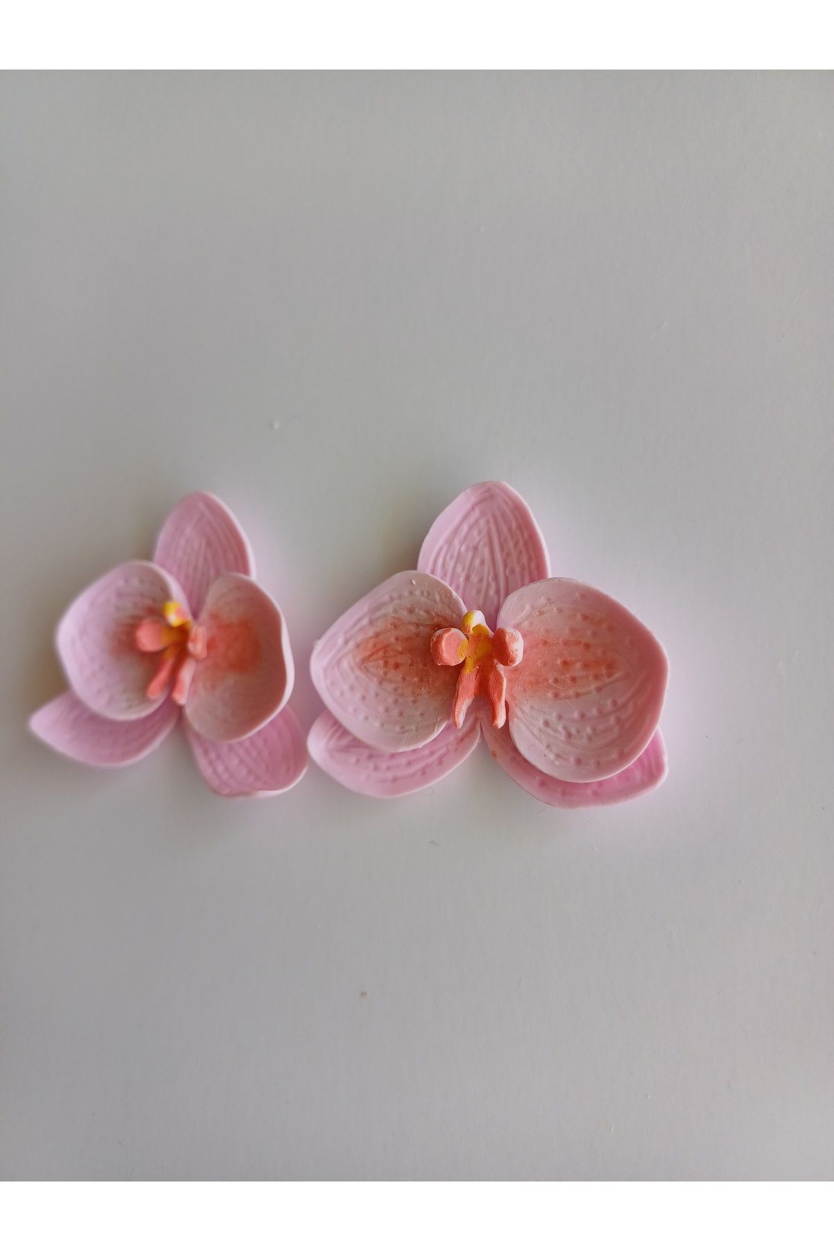 Pembe Orkide Küpe, Çiçekli Kil Küpe, Boho Çiçekli Küpe, Zarif Küpe Seti, Kil Takı, Yaz Aksesuarı