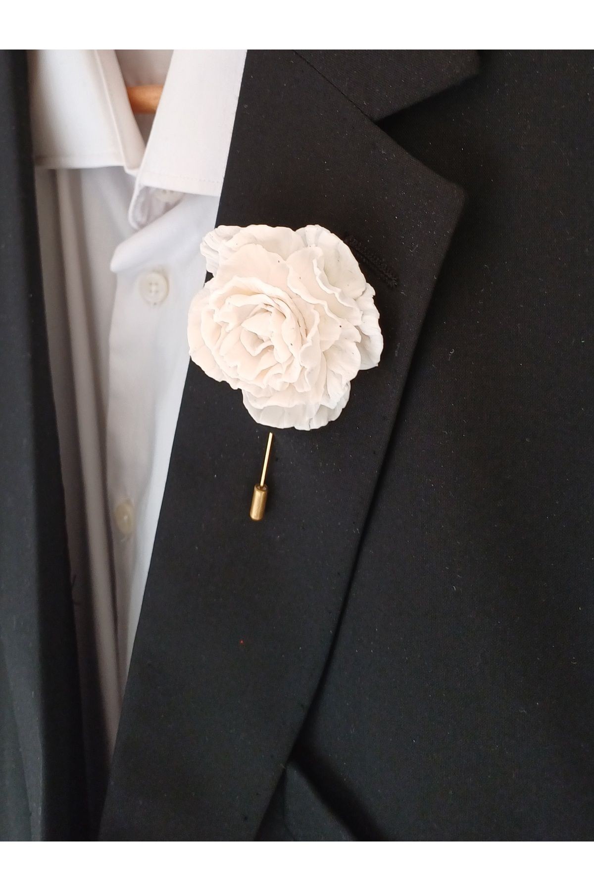 Şakayık Damat Yaka İğnesi, Damat Yaka Çiçeği, Düğün Aksesuarları, Yaka İğnesi