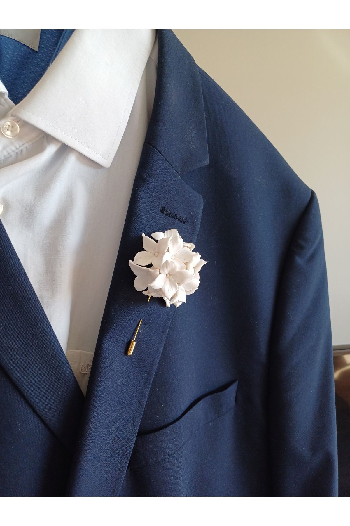 Ortanca Damat Sağdıç Yaka İğnesi, Damat Yaka Çiçeği, Düğün Aksesuarları, Yaka İğnesi