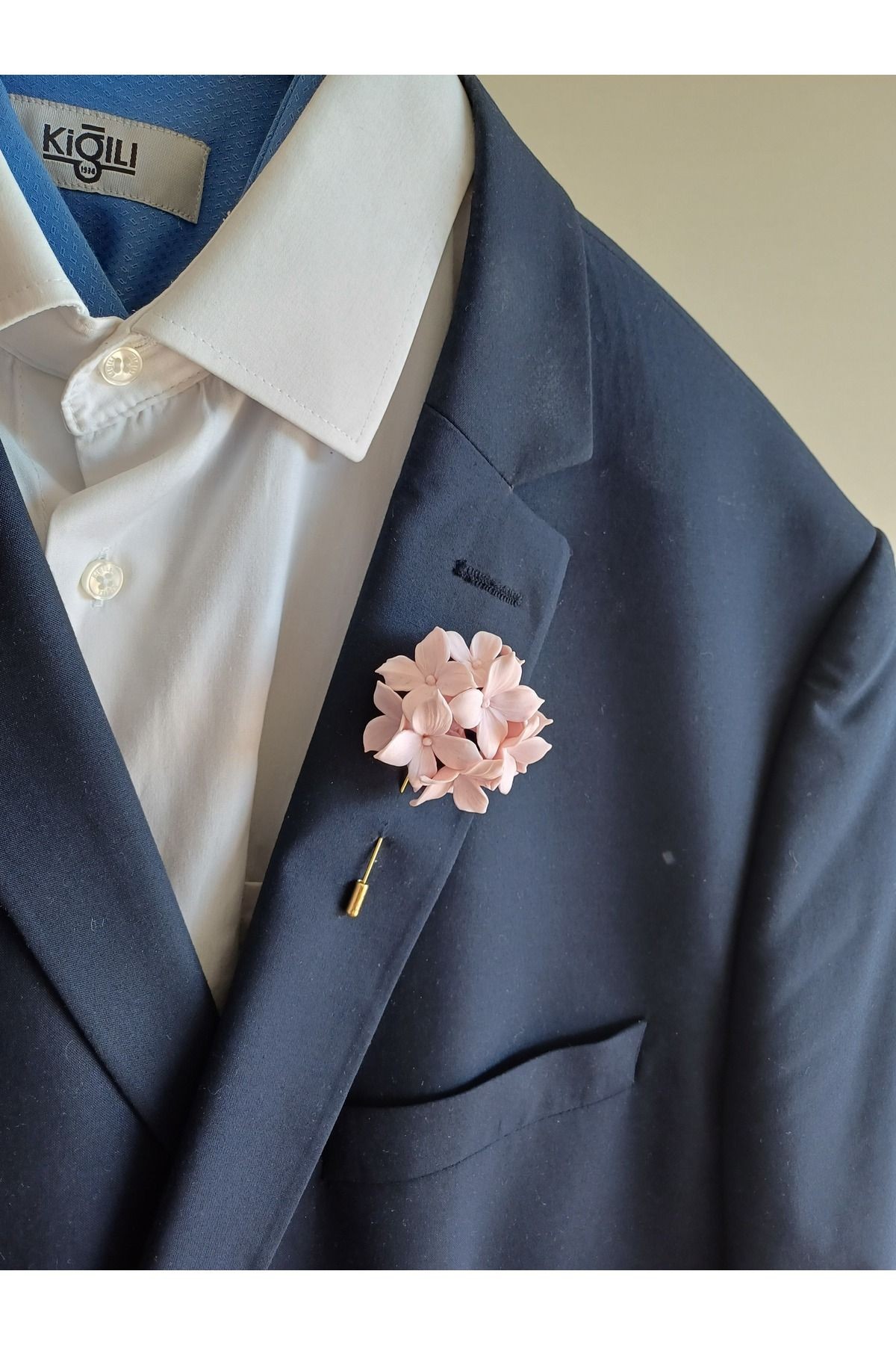Ortanca Damat Sağdıç Yaka İğnesi, Damat Yaka Çiçeği, Düğün Aksesuarları, Yaka İğnesi