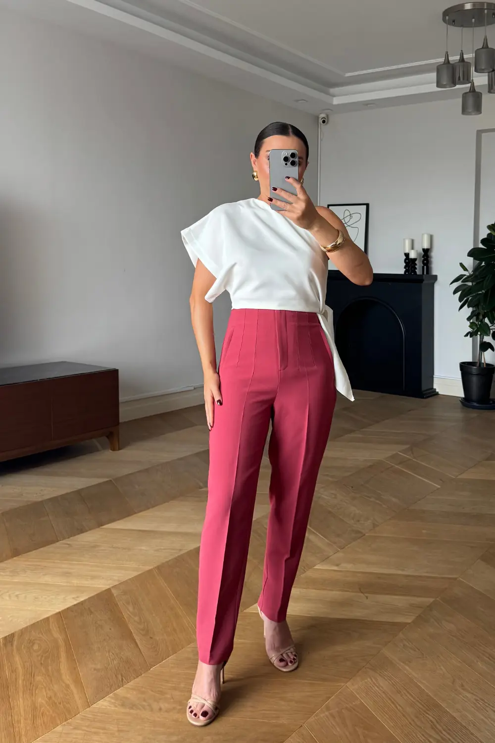 Yüksek Bel Flatolu Kadın Pantoln