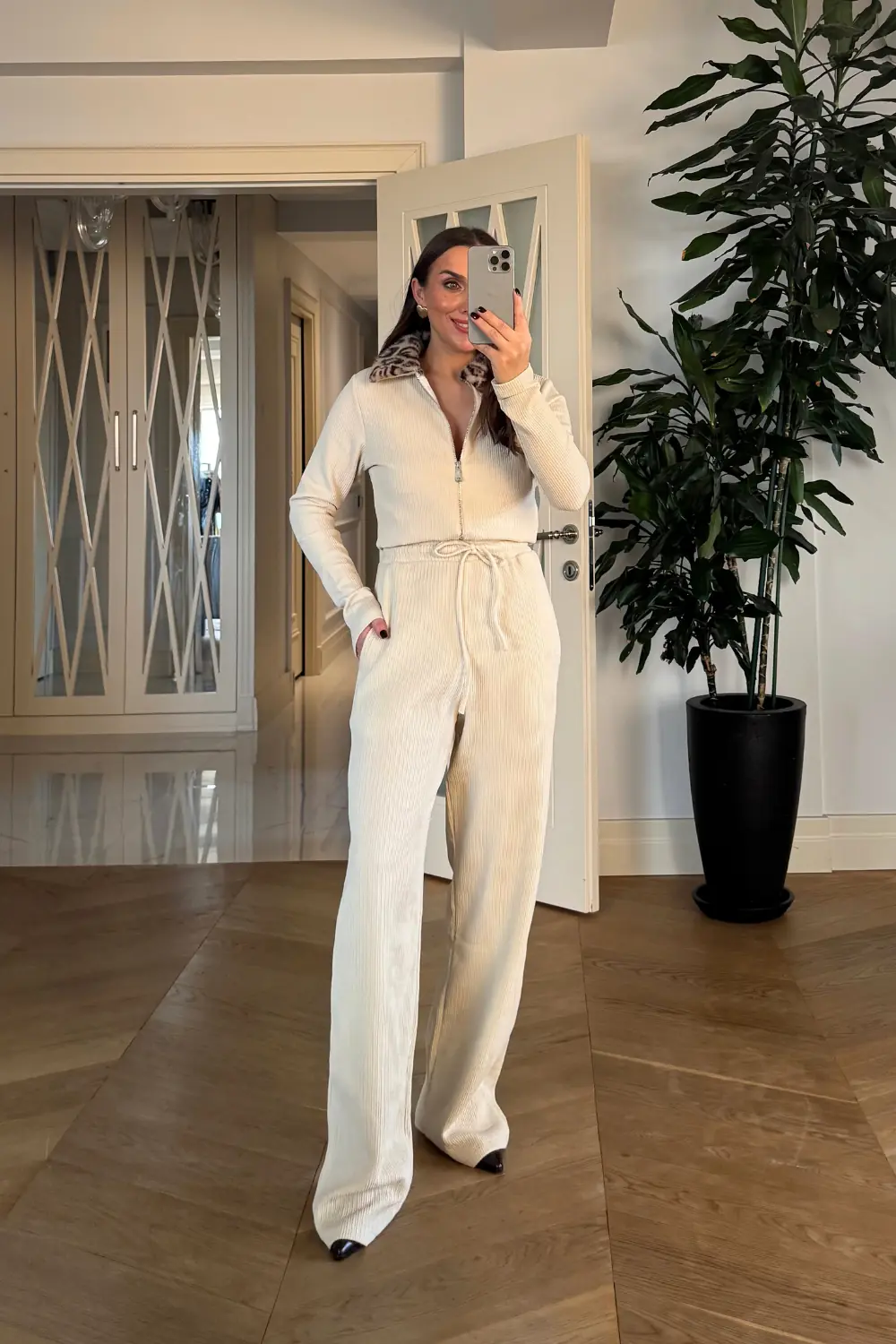 Beli Lastikli Fitilli Kadın Pantolon