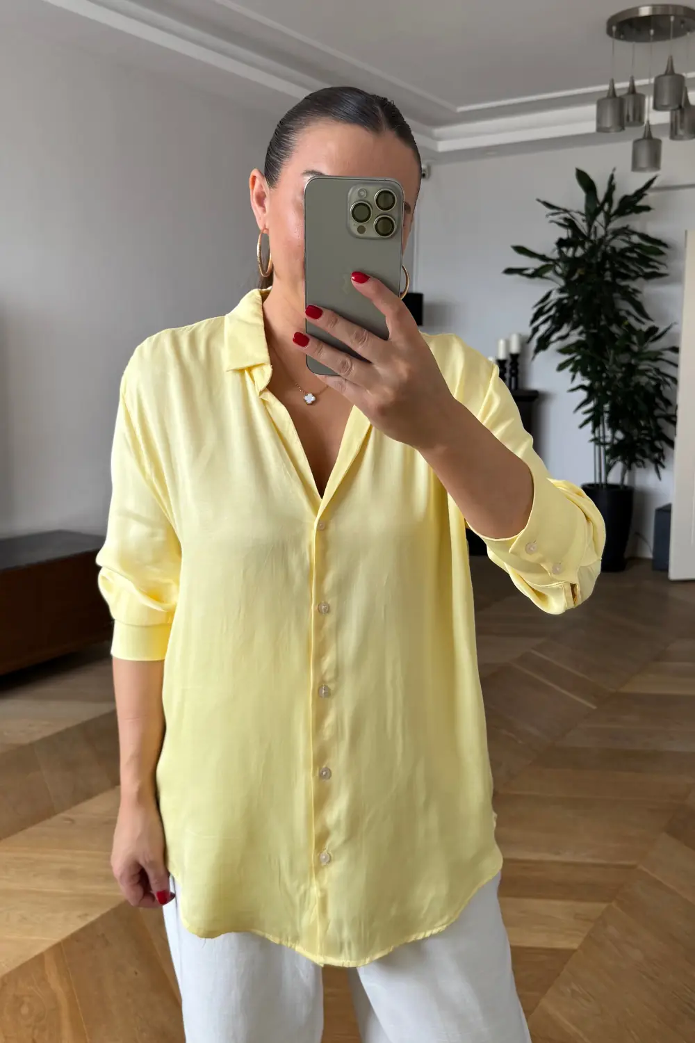 Uzun Kollu Basic Kadın Gömlek