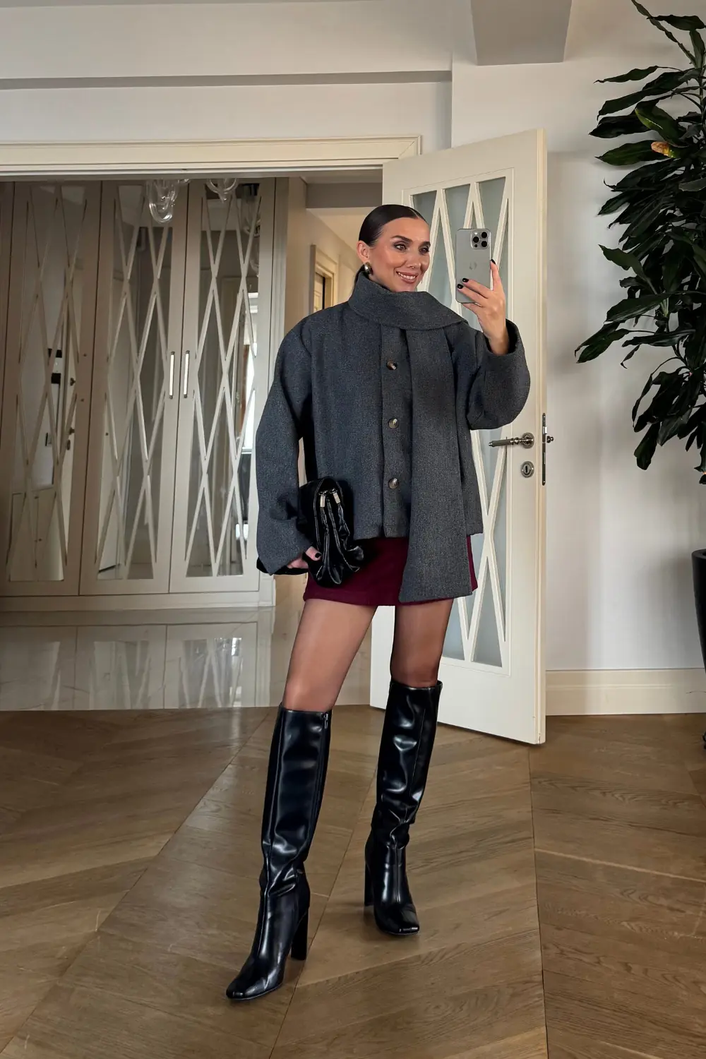 Atkılı Kısa Kaşe Ceket