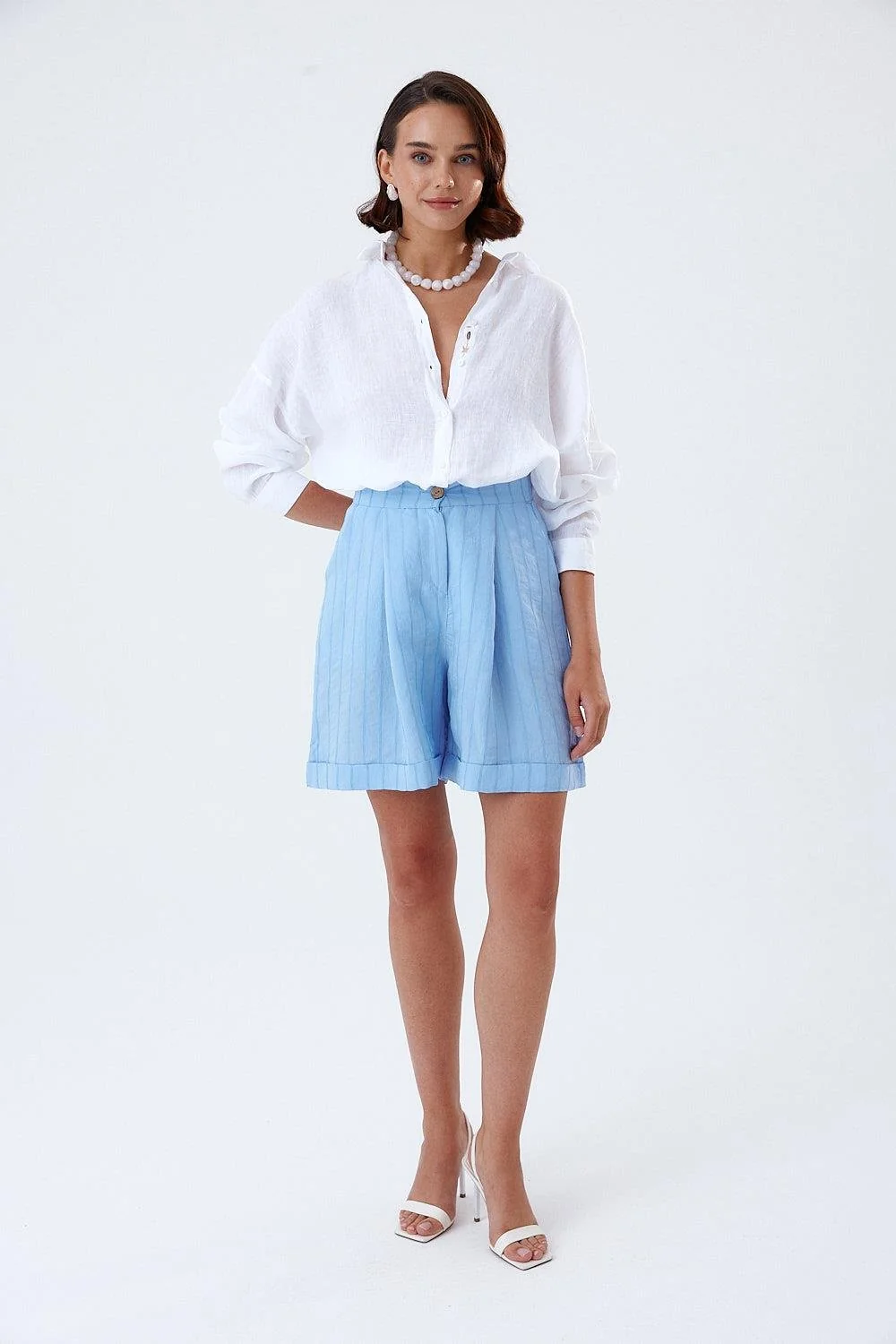 Çizgili Bermuda Kadın Şort