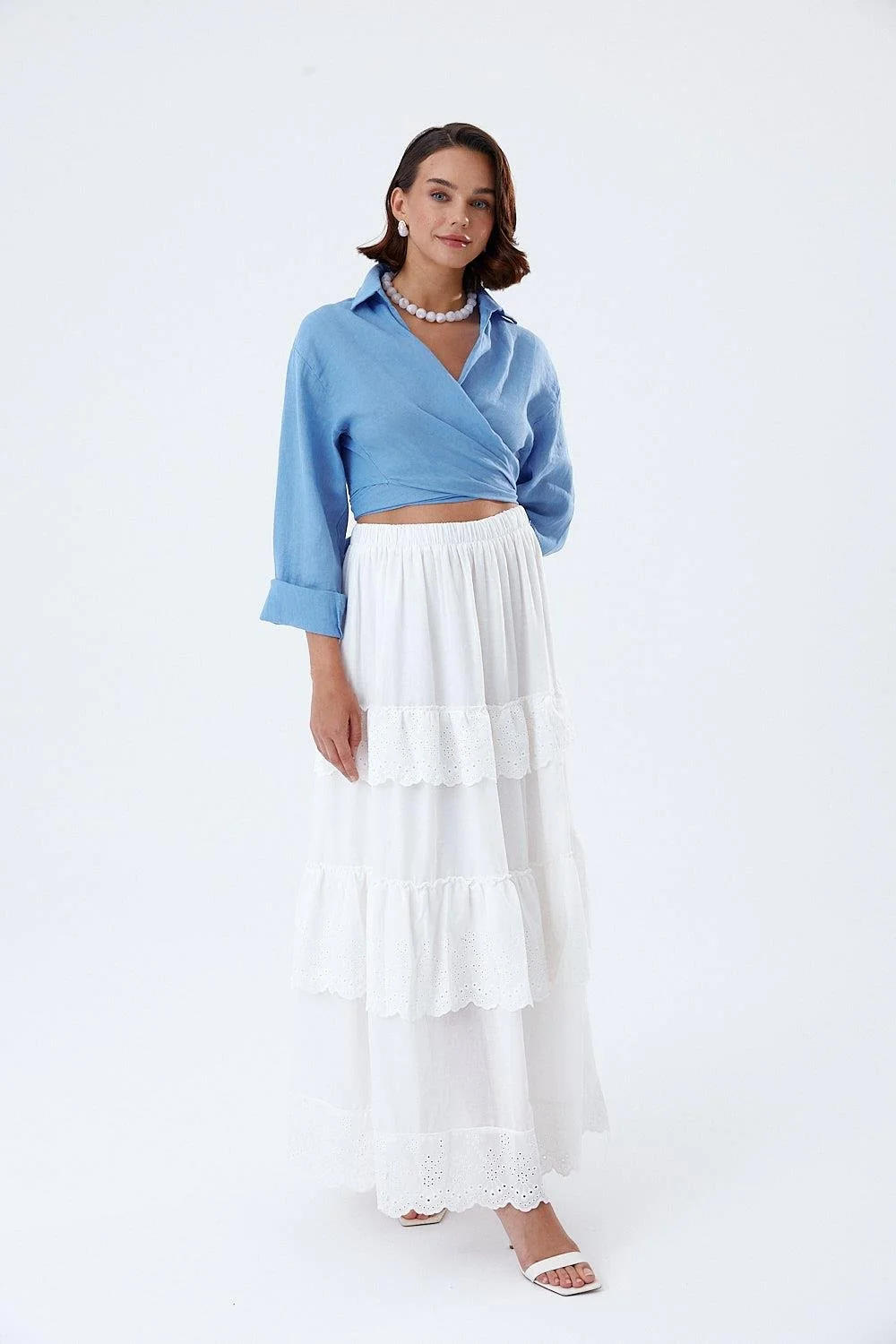 Fisto Detaylı Kat Kat Uzun Etek