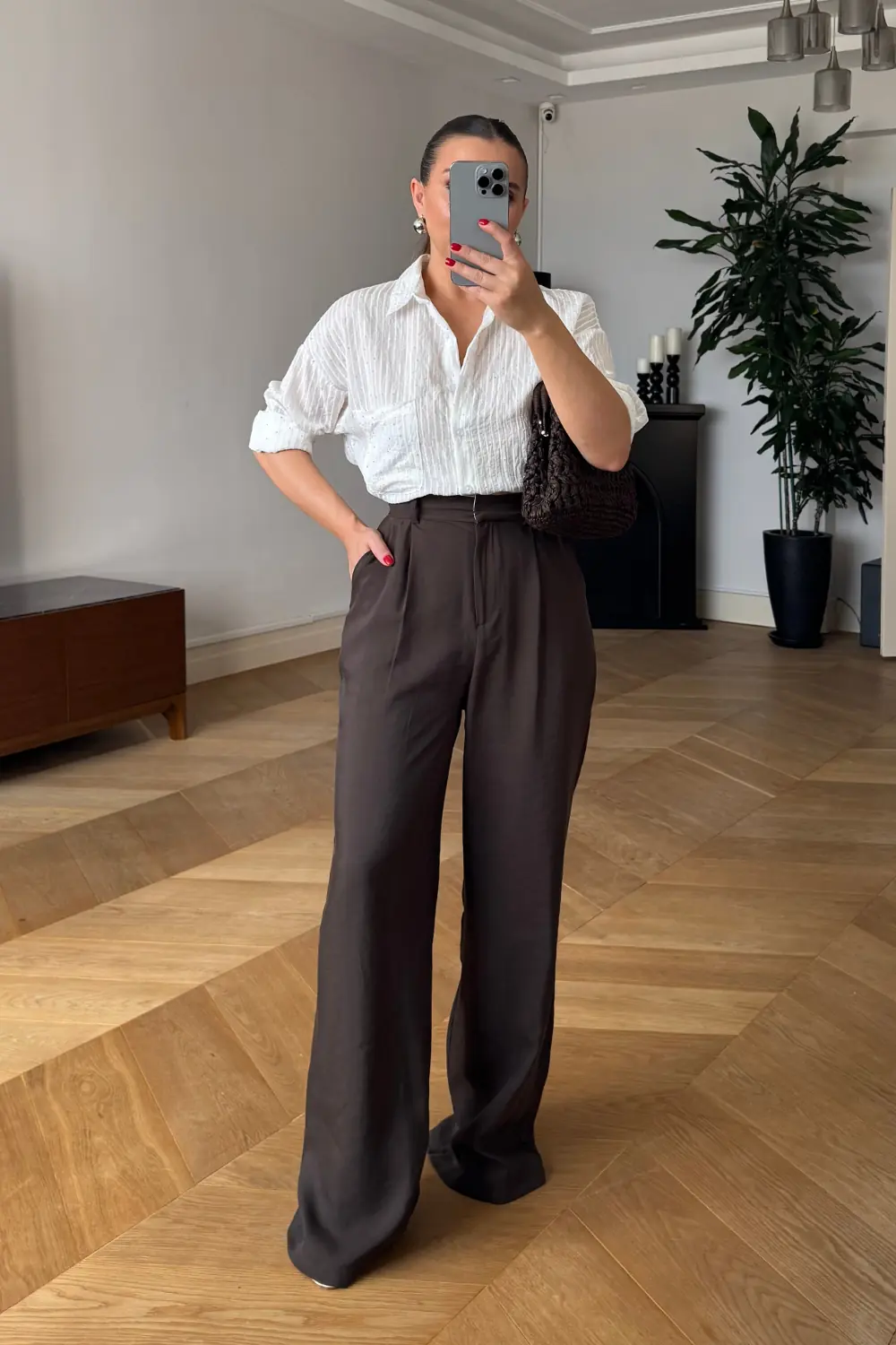 Yüksek Bel Modal Palazzo Kadın Pantolon