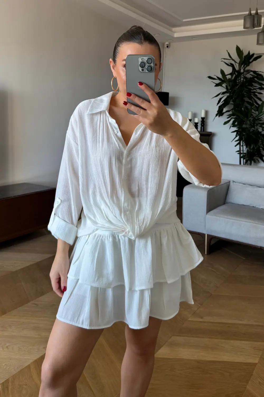 Düğüm Detaylı Kadın Gömlek