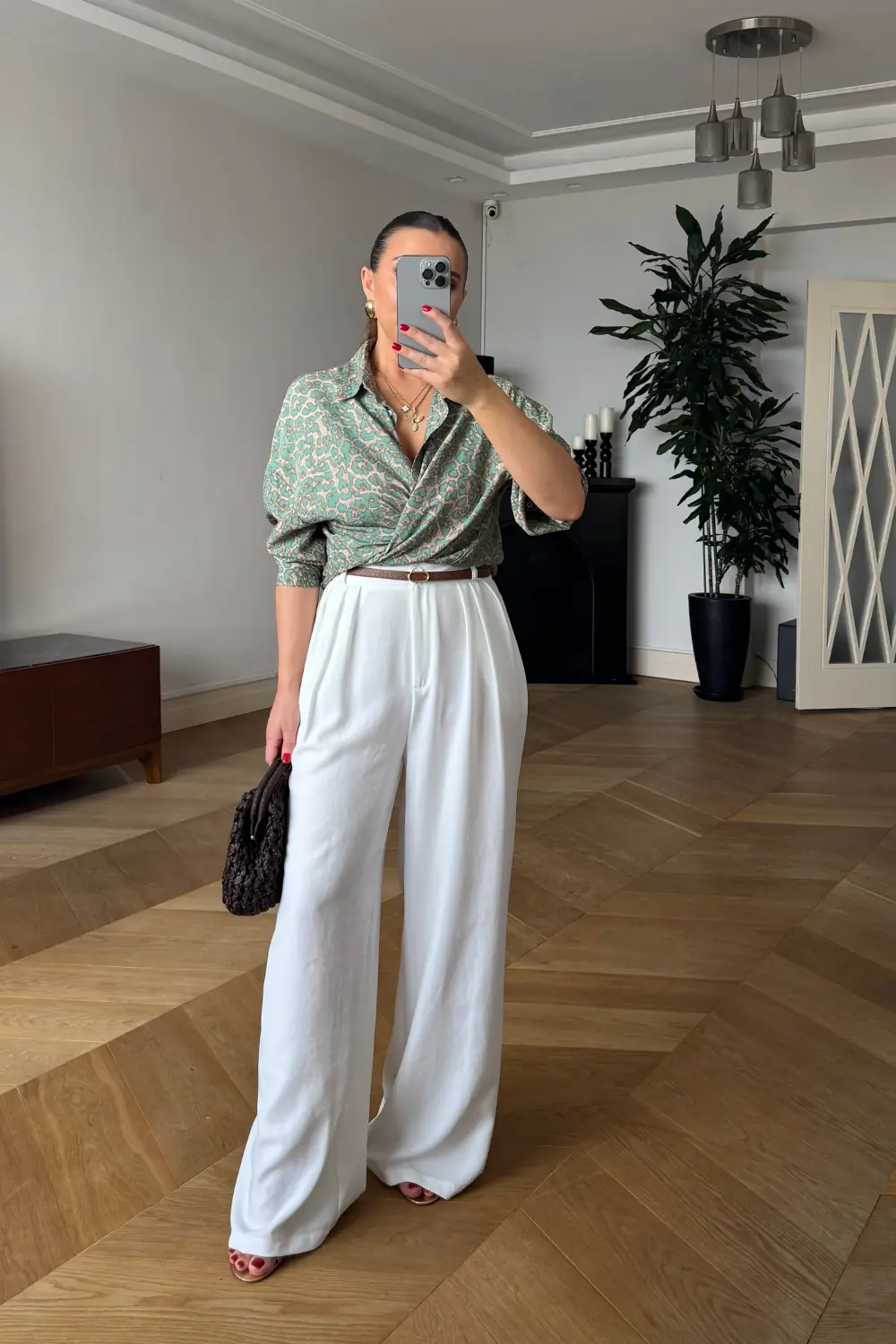 Çift Pileli Palazzo Kadın Pantolon