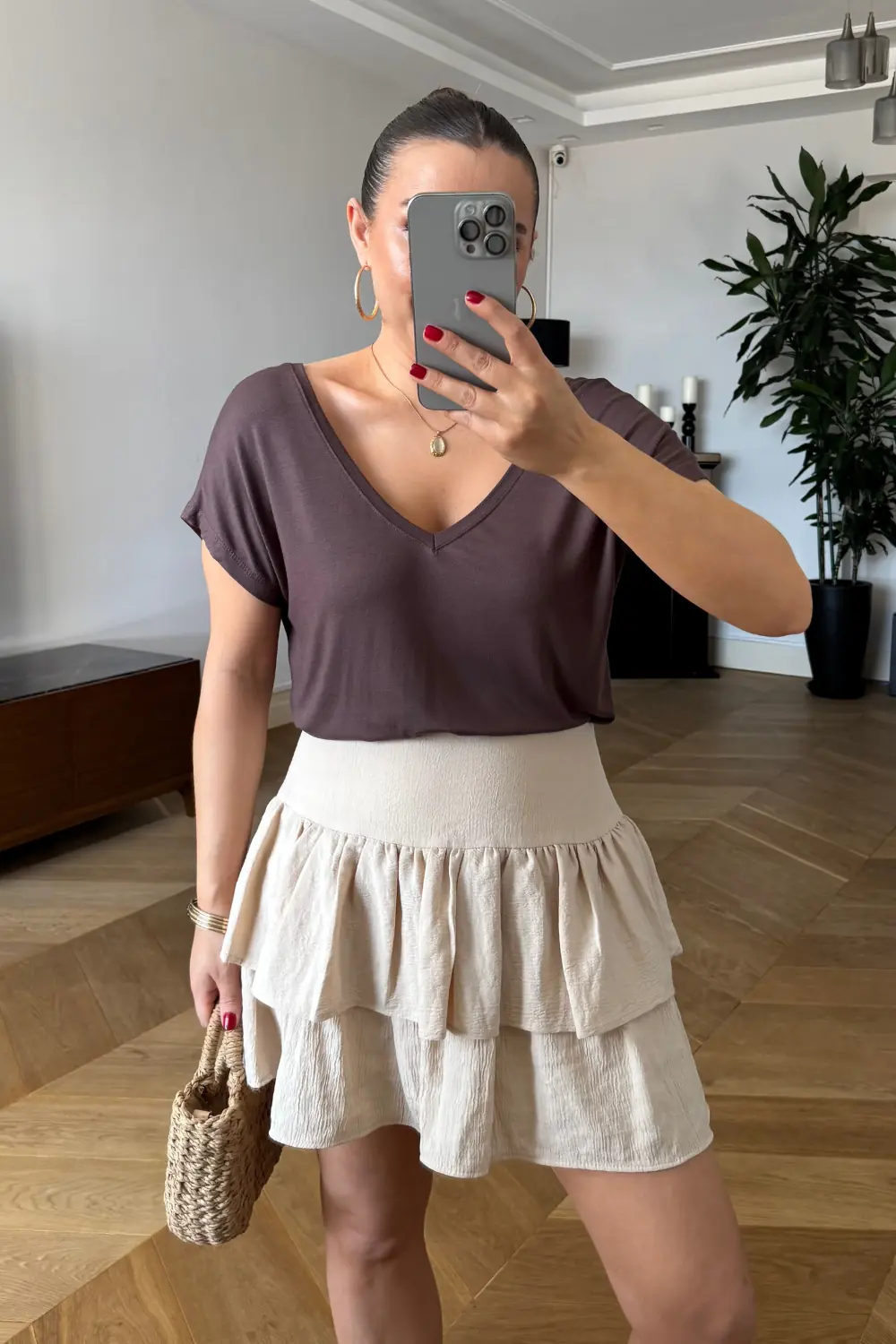 Volanlı Mini Şort Etek