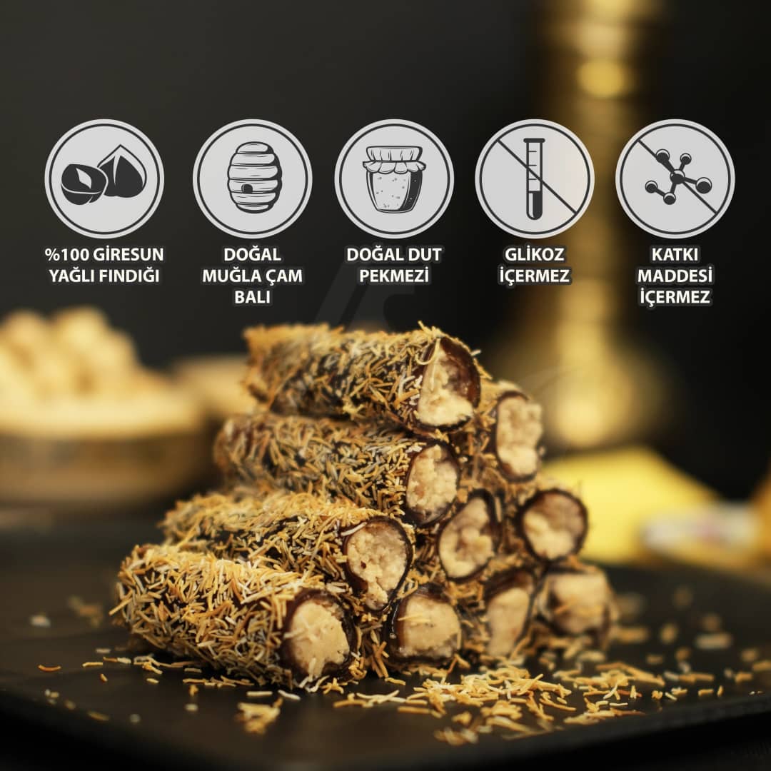 Asel Kadayıf ile Kaplı Fındık Ezmeli Sarma