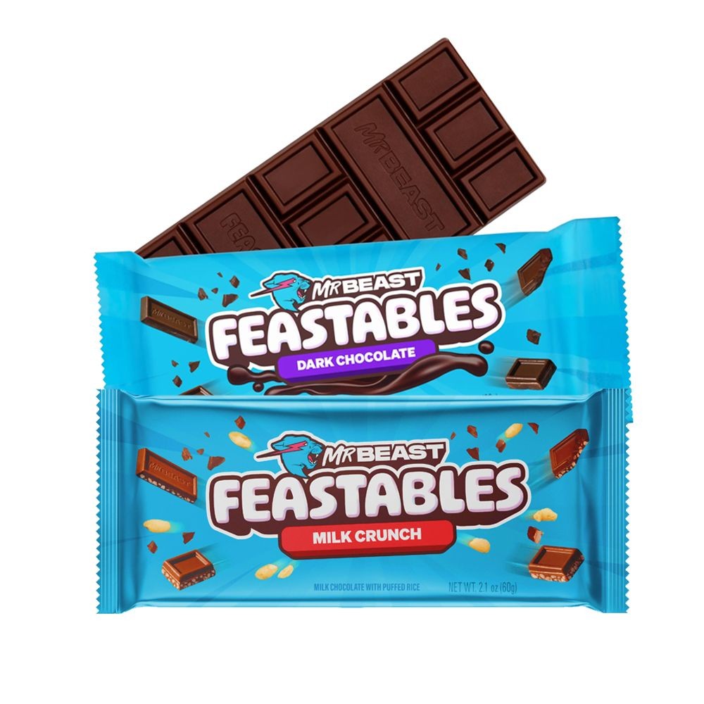 MrBeast Dark Çikolata ve Sütlü Crunch 2'li Çikolata