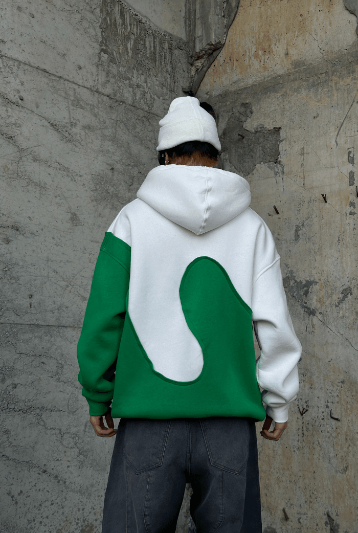 Parçalı Oversize Hoodie