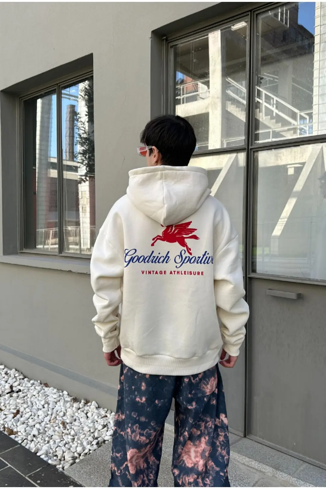 Vintage Athleisure Krem Oversize Hoodie