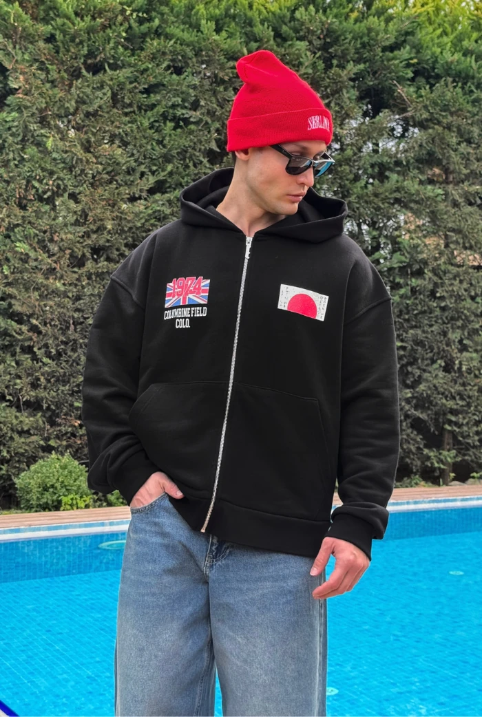 Premium War Baskılı Oversize Zip