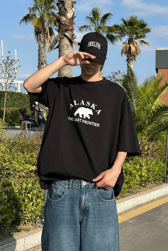 Alaska Baskılı Oversize T-shirt