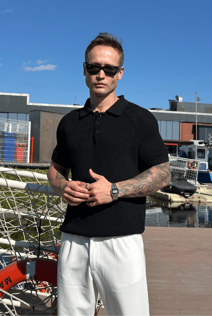 Basic Polo Yaka Triko Kumaş Tişört