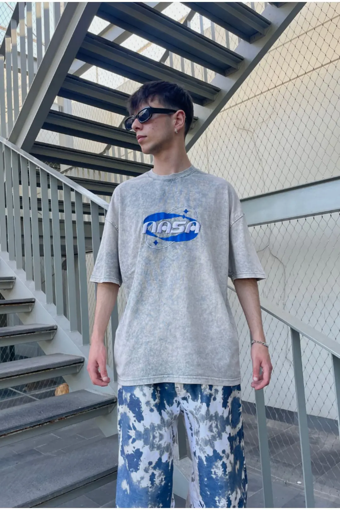 Nasa Acid Wash Oversize T-shirt