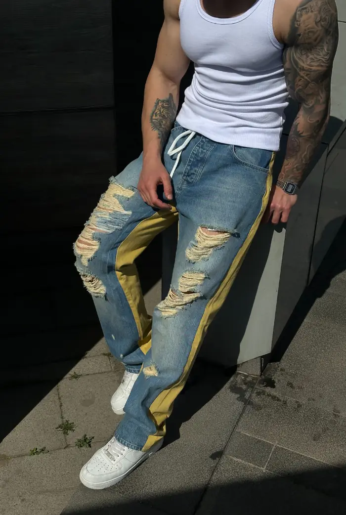 Yırtık Detaylı Loose Fit Pantolon