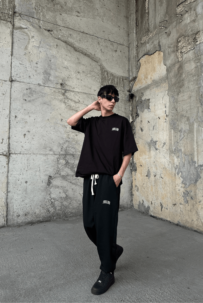 Yazlık - Serline Nakış Paça Lastikli Eşofman