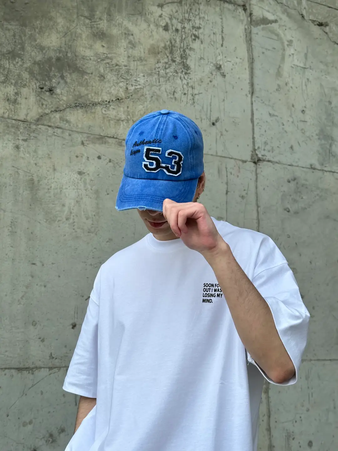 53 Nakışlı Acid Wash Şapka