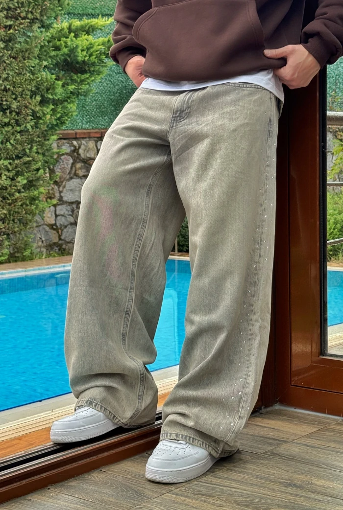 Yanı Taşlı Extra Baggy Pantolon