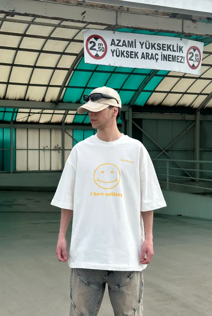 I Have Nothing Baskılı Oversize T-shirt