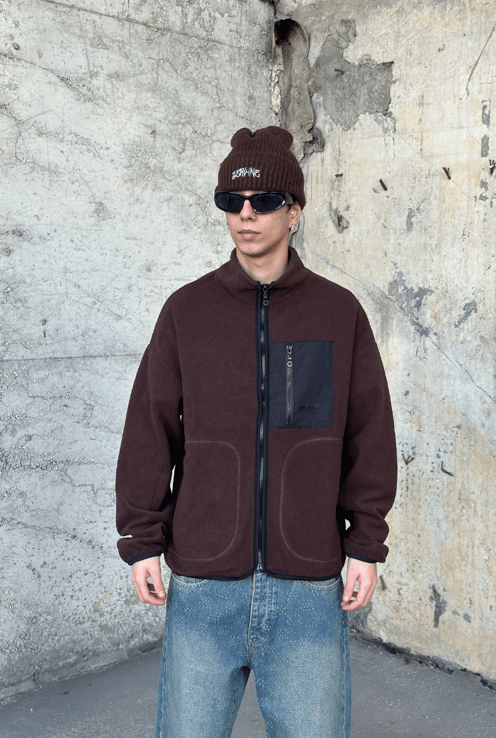 Oversize Polar Zip Ceket