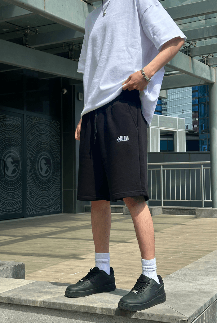Serline Premium Nakış Detaylı Oversize Şort 