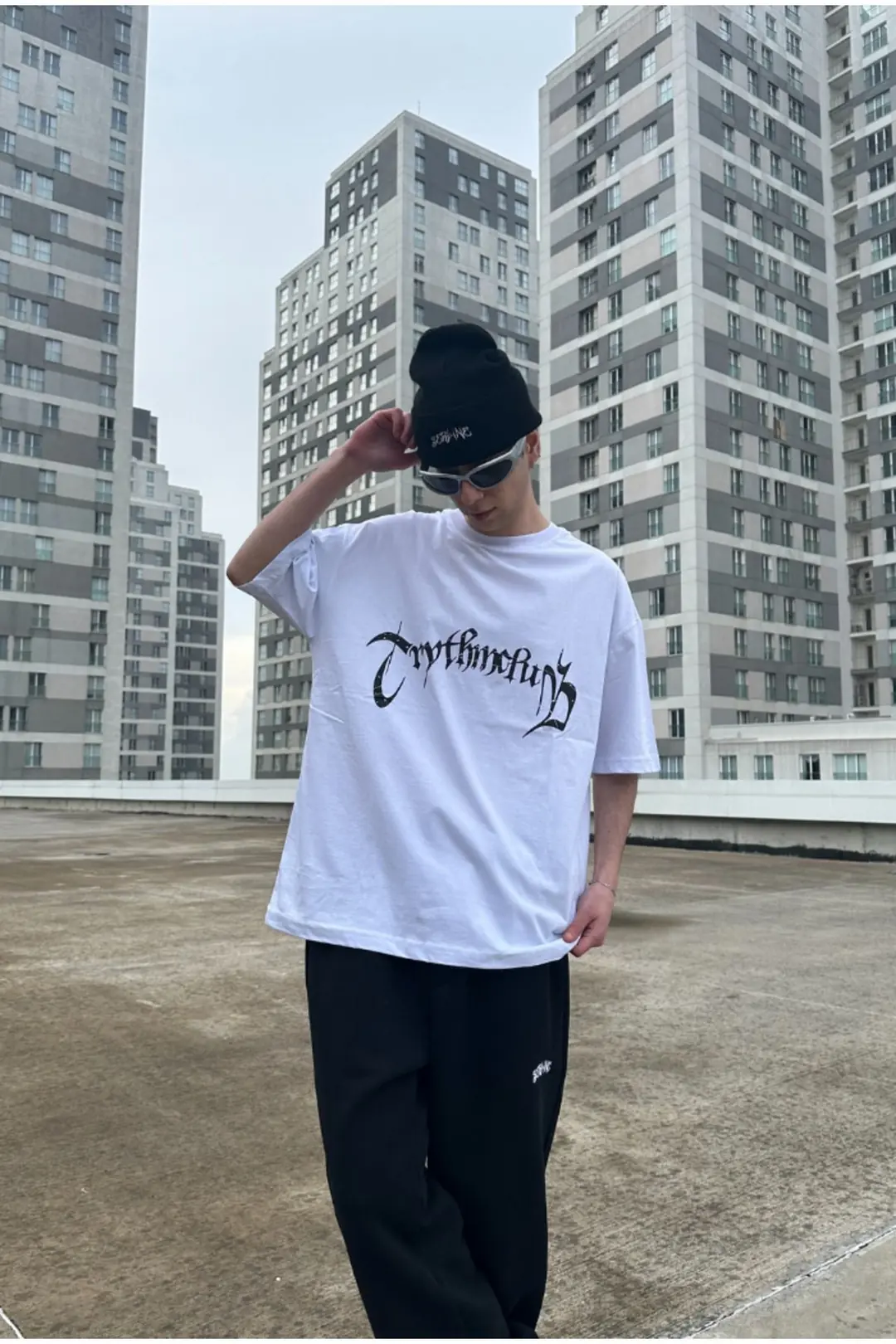 Baskılı Beyaz Oversize T-shirt