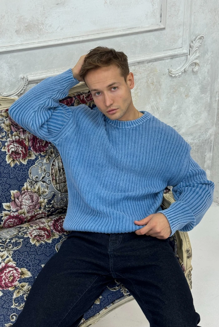 Acid Wash Oversize Kazak - Bebe Mavisi