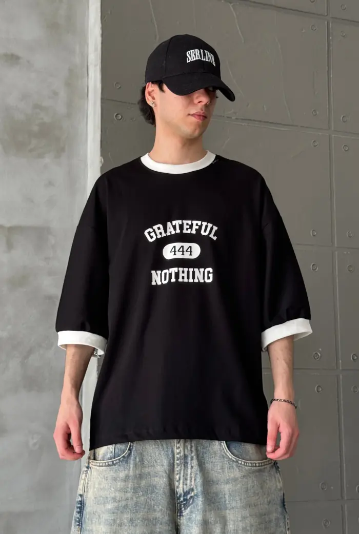 Grateful Baskılı Oversize T-shirt