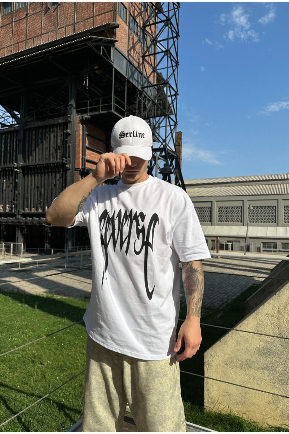 Revenge Printed White Oversize T-shirt