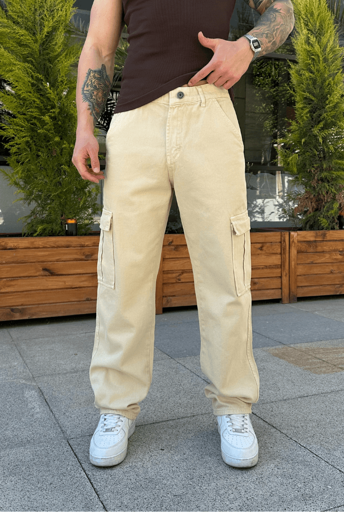 Baggy Kargo Pantolon - Bej