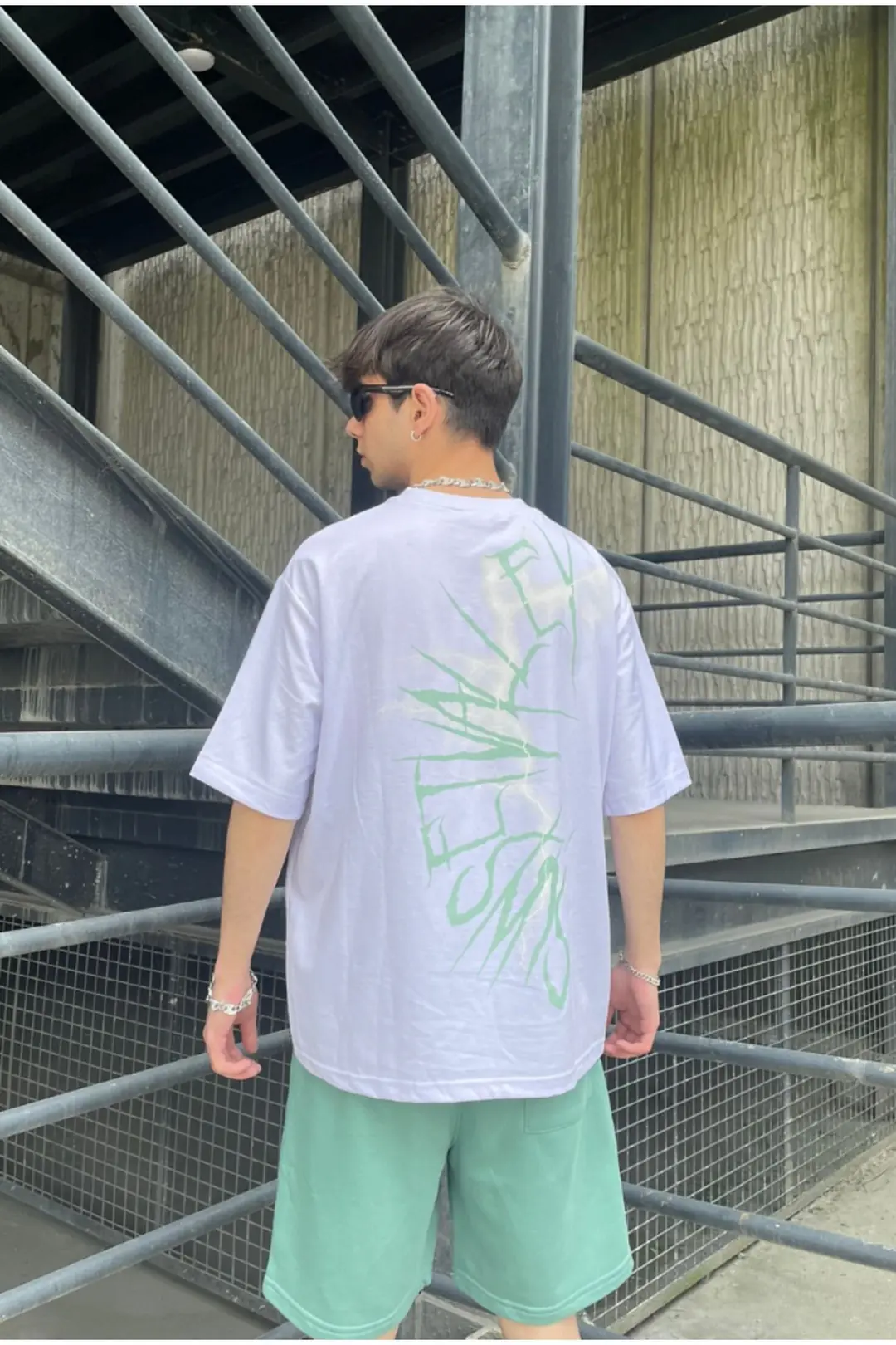 Lightning Beyaz Oversize T-shirt